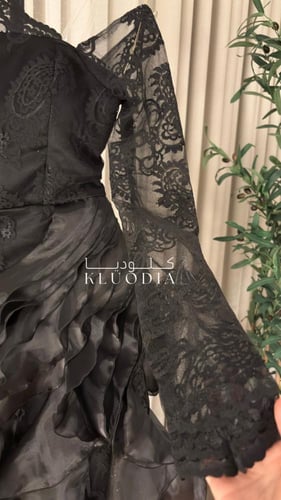 فستان دانتيل اسود واورقنزا فخم