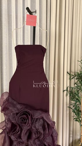 فستان انيق بتدخيلة اورقنزا لون بنفسجي