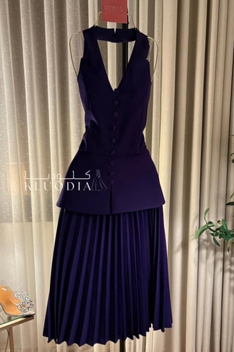 فستان عيد قصير لون ليلكي