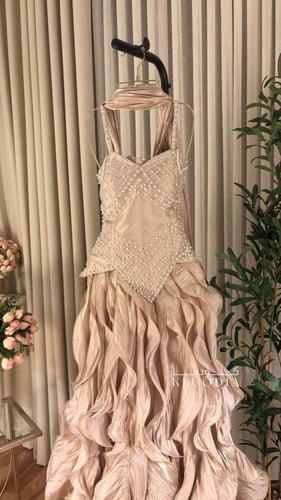 فستان سهره فخم بشال منفصل