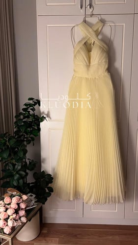 فستان مناسبات كسرات ليموني