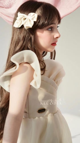 فستان عيد بناتي لون بيج