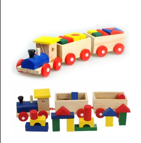 لعبة قطار الاشكال الخشبية