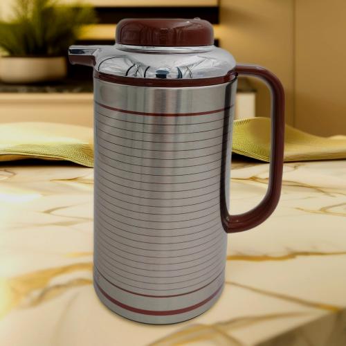 ترمس شاي وقهوة 1 لتر فضي/بني