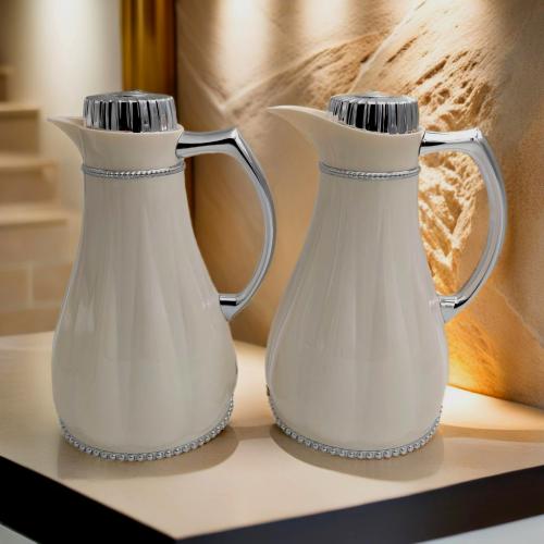 طقم ترامس سيرين شاي وقهوة 1 لتر سكري و فضي أنيق