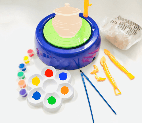 لعبة الفخار للاطفال الة بعجلة لتشكيل فخار