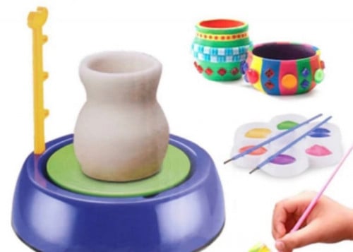 لعبة الفخار للاطفال الة بعجلة لتشكيل فخار