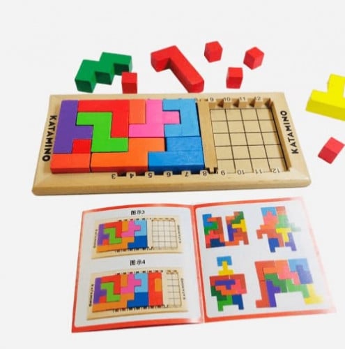 لعبة كاتامينو خشبية بزل ثلاثي الابعاد 3D مونتيسوري