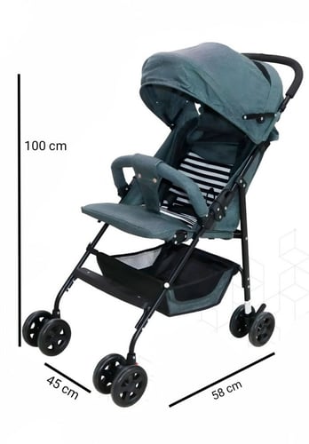 عربة اطفال مريحة مع مظلة عربية قابلة للطي لون رصاص...