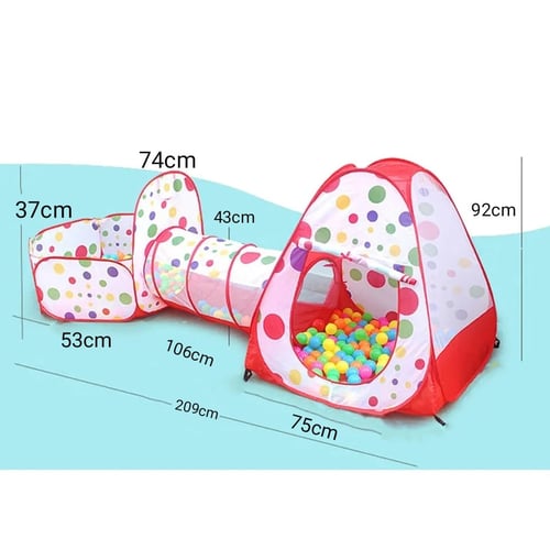 خيمة كرات الاطفال مع نفق 3 في 1 قابلة للطي