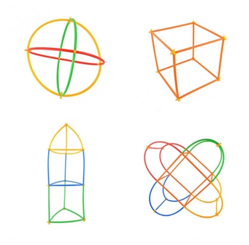 لعبة البناء بالاعواد ( بناء القش ) عدد 300 قطعة