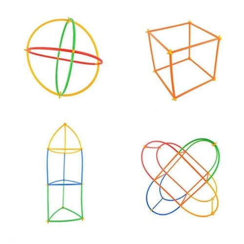 لعبة البناء بالاعواد ( بناء القش ) عدد 100 قطعة