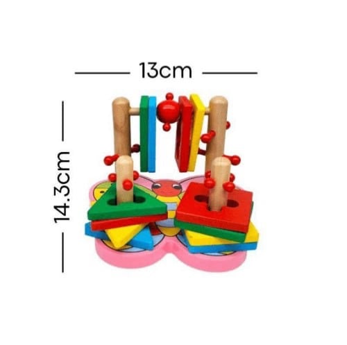 فراشة الاشكال الهندسية الخشبية
