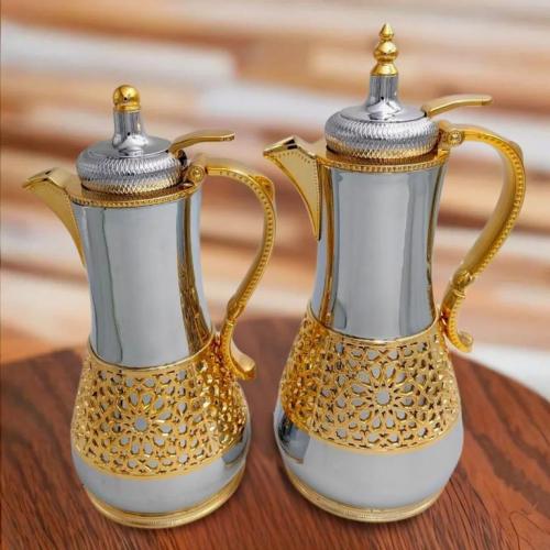 طقم ترامس يارا - فضي لامع ذهبي فاخر