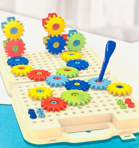 مجموعة مكعبات البناء شكل تروس 136 قطعة