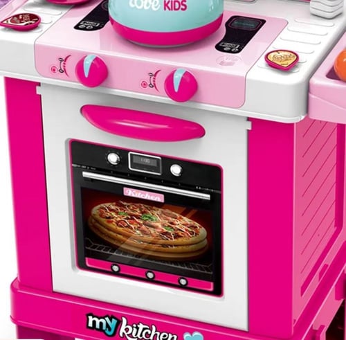 مطبخ اطفال تفاعلي كبير طول 87 سم مصنوع من البلاستي...