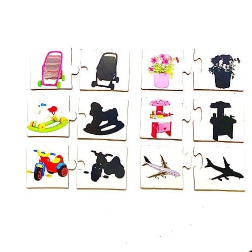 لعبة بطاقات بزل صورة وظلها مطابقة الصورة بظلها 54...