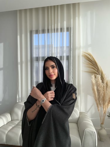 عباية A قماش اندونيسي - زيج مع الطرحه