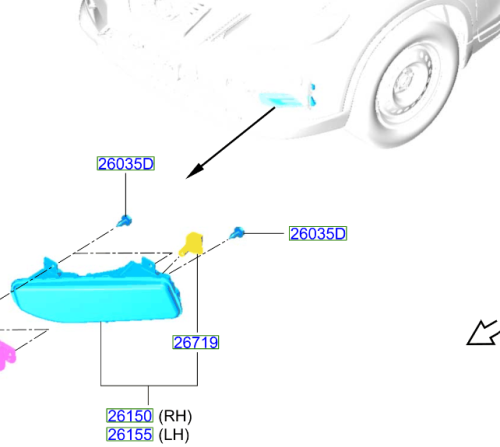كشاف ضباب امامي اكس تريل 2018/2022-اصلي وكالة