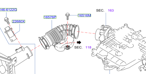 خرطوش هواء انفينتي Q70/M 2010/2020