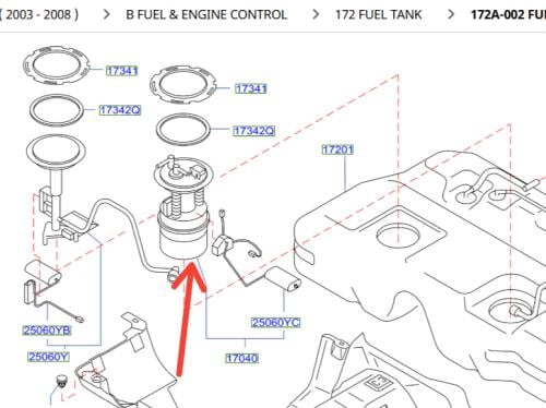 عوامة بنزين كاملة نيسان مورانو 2005/2012