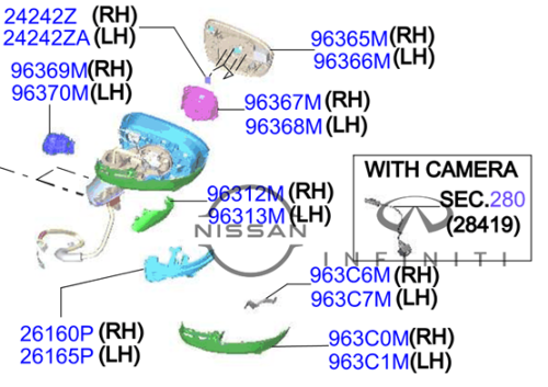 مراية باب اكس تريل ستاندر 2023/204