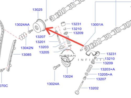 ترس عمود تايمن مكينة بنزين نيسان نفارا 2012/2014