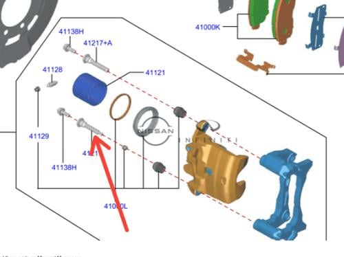 مسمار كليبر الفرامل السفلي الأصلي ( Disc Brake Cal...