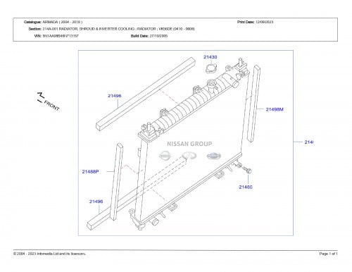 رديتر ماء نيسان ارمادا 2006/2015-اصلي وكالة