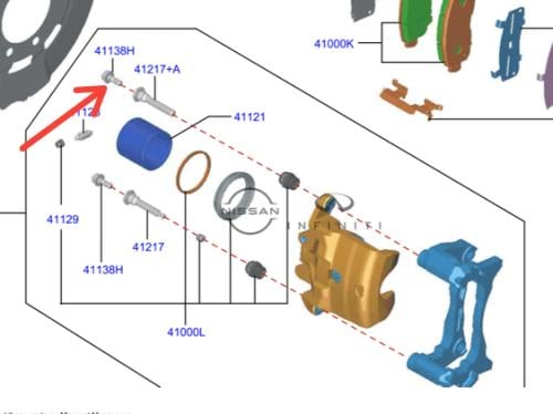 مسمار توجيه كليبر الفرامل (Disc Brake Caliper Guid...