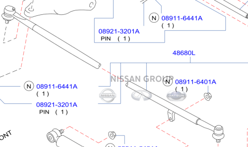 ذراع دركسون امامي نيسان باترول مكينة 4800/4500/420...