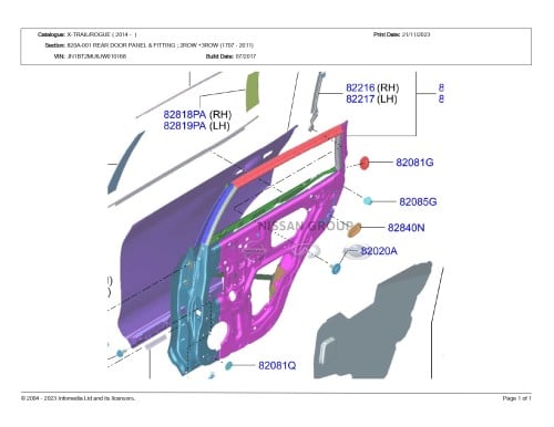 باب خلفي نيسان اكس تريل 2018/2022