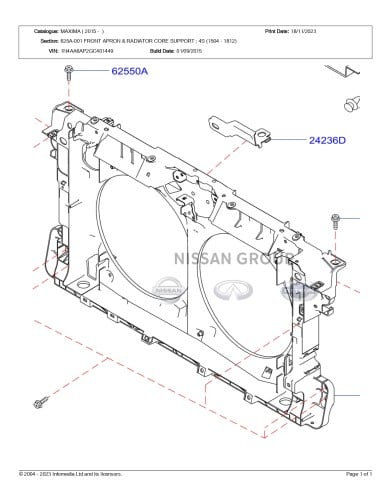 صاجة واجهة امامي نيسان مكسيما 2016/2017