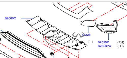 بطانة متصلة بالصدام الامامي نيسان اكس تريل 2016/20...