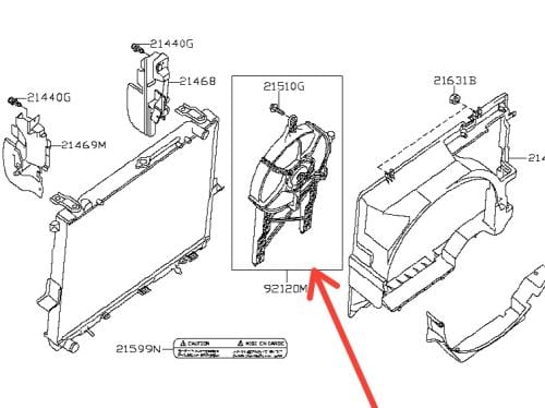 مروحة تبريد نيسان باثفيندر كلاسيك 2006/2014