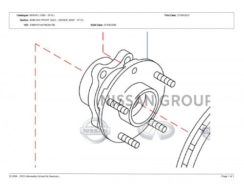 فلنجه هوب امامي انقنتيQ50 ( 2013 -2017 )/ M35/45/G...