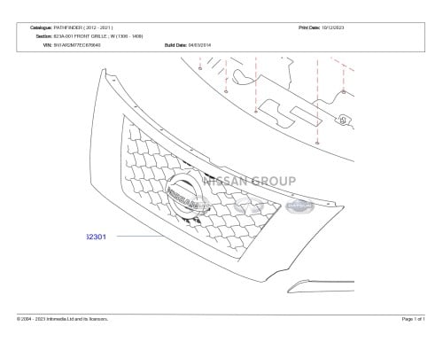 شبك امامي نيسان باثفندر 2012/2014