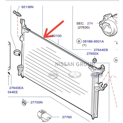 رديتر مكيف انفنتي 2006/2008 تايواني