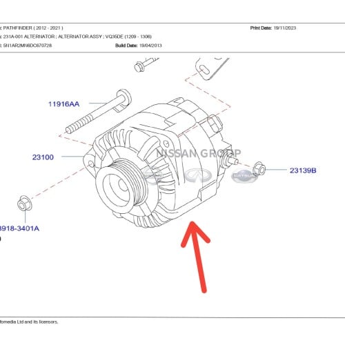 دينمو بطارية نيسان باثفندر- ماليزي