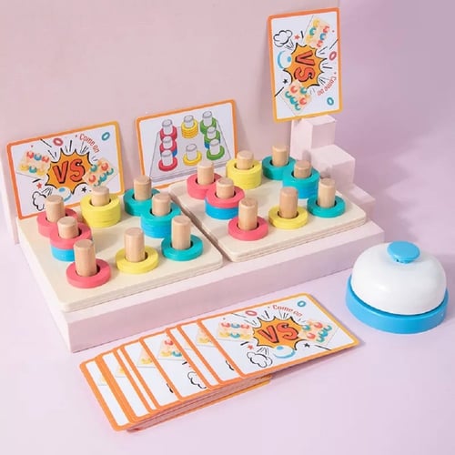 لعبة تحدي تطابق أشكال وألوان الحلقات | Wooden colo...