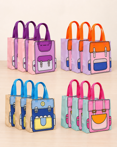 توزيعات أكياس قابلة لإعادة الإستخدام على شكل حقيبة 12 حبة backpack gift bag