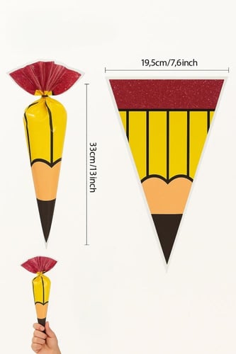 كياس توزيعات مدرسية بشكل قلم رصاص – عدد 28