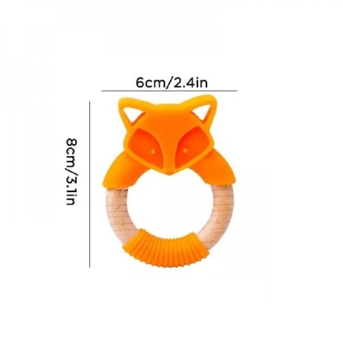 عضاضة سيليكون حلقية ثعلب | Silicone Fox Teether Ri...
