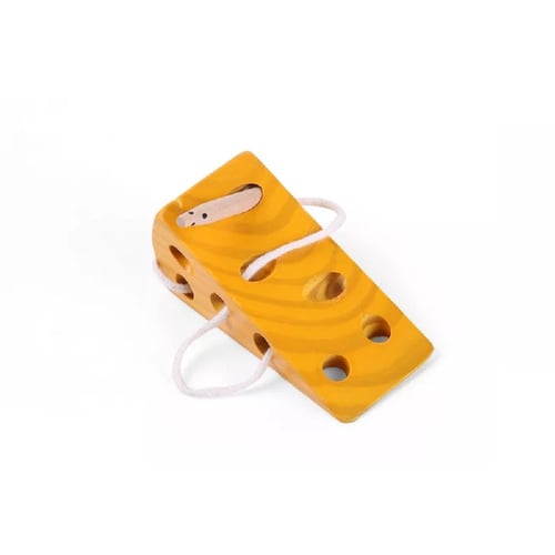 لعبة نظم الخيط الجبنة الخشبية | wooden Threading C...