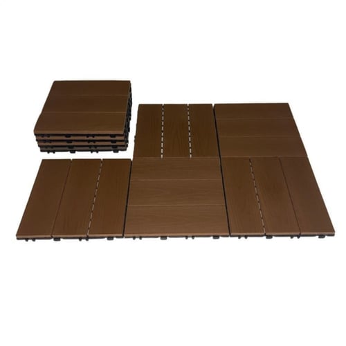 مربعات بديل الخشب بني وسط 30سم