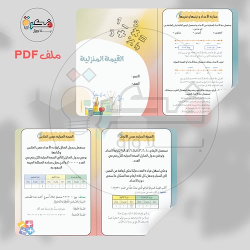 جميع مطويات رياضيات رابع ابتدائي الترم الاول