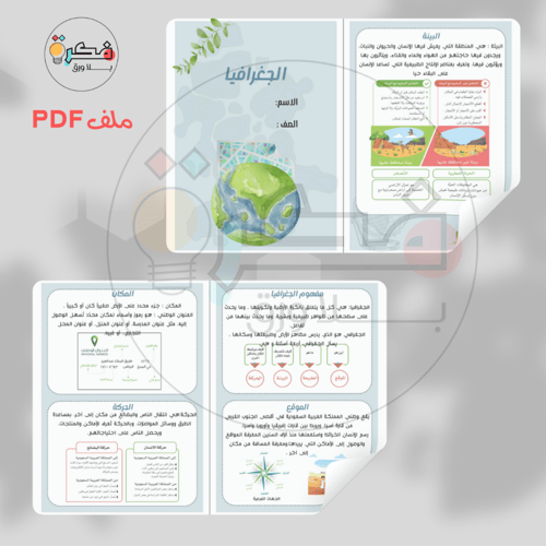 جميع مطويات دراسات اجتماعية رابع ابتدائي الترم الا...