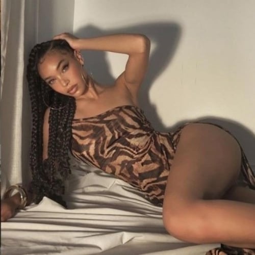 فستان موديل اوربي طويل نقشة النمر