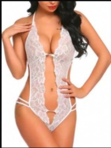 قميص نوم بودي سوت دانتيل عاري الذراعين شفاف لتشكيل...