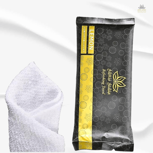 منشفة منعشة برائحةالليمون - اسود ذهبي